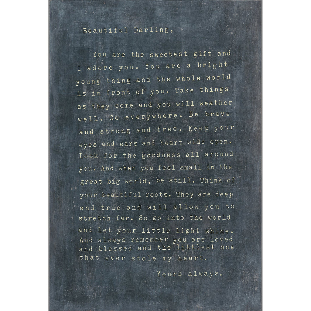 Letter for Sophie Art Print in Charcoal