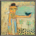 Man with Bird Art Print