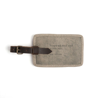 Mary Poppins Leather Luggage Tag in Sage