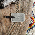 There's The Whole World Leather Luggage Tag - Stone