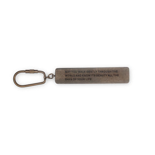 May You Walk Gently Wood Key Chain