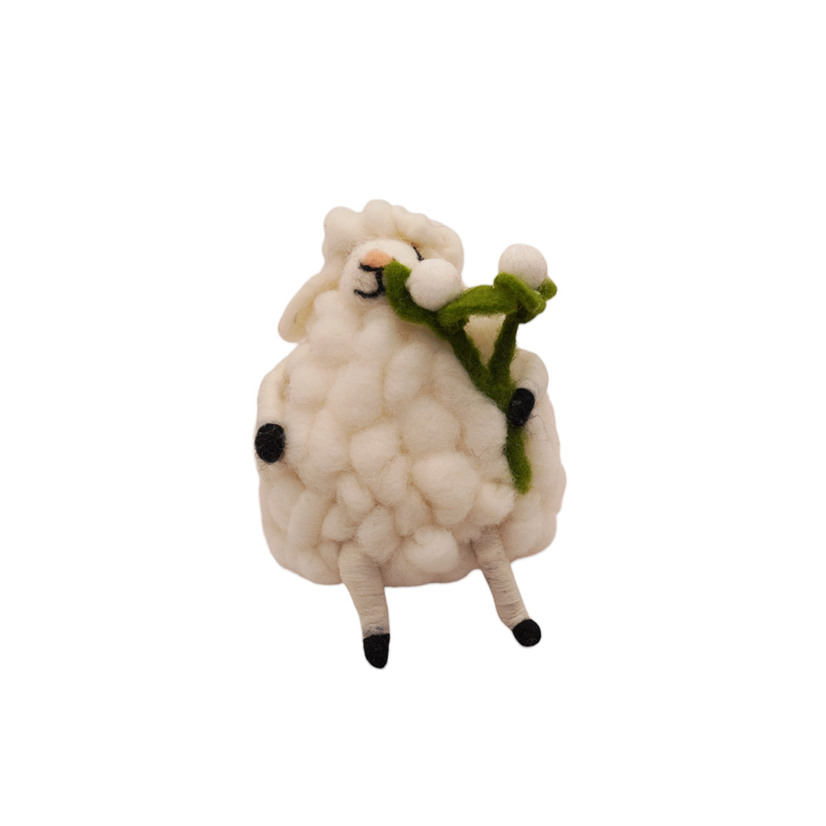 Fat Festive Sheep with Mistletoe Felt Ornament
