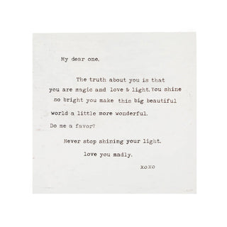 8"x8" Never Stop Shining (My Dear One) Art Poster