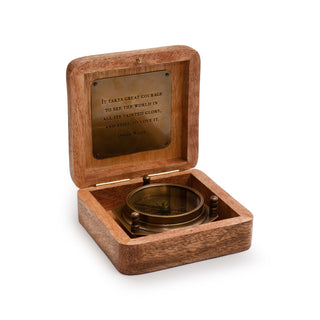 Tripod Compass in Oscar Wilde Wooden Box