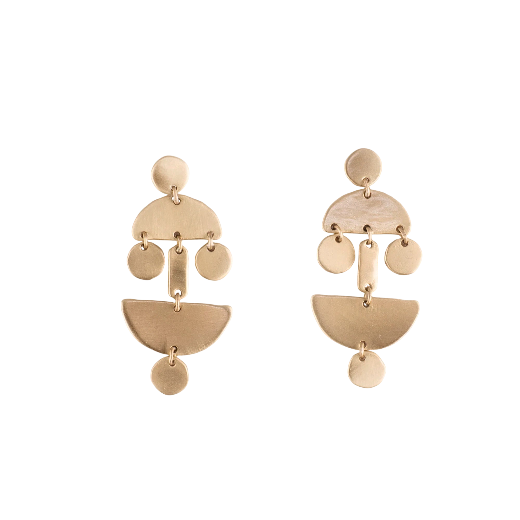 [DEV TEST] Brass Geometric Half Circle dangle Earrings