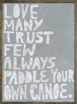 Art Print - Paddle Your Own Canoe - Grey Wood -