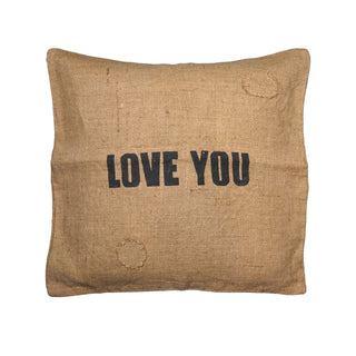 Pillow Collection - Love You - Burlap