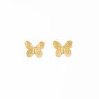 Phoebe butterfly post earrings brass