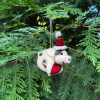 Felt Present Pig Ornament
