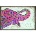 Pink Elephant (Grey Wood) - Art Print