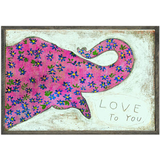 Pink Elephant (Grey Wood) - Art Print