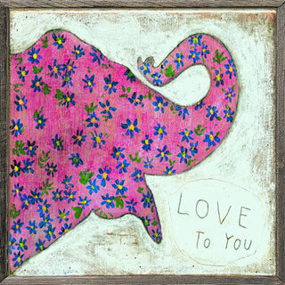 Pink Elephant (Grey Wood) - Art Print
