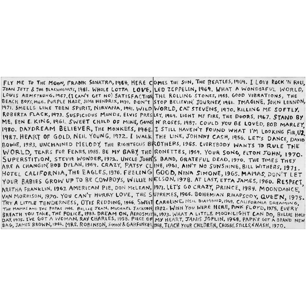 Playlist Art Print in White