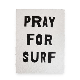 Pray for Surf Handmade Paper Print