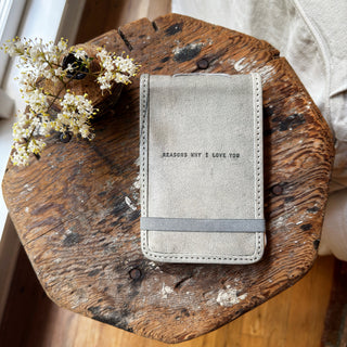 Mini Reasons Why I Love You Leather Journal - Sage