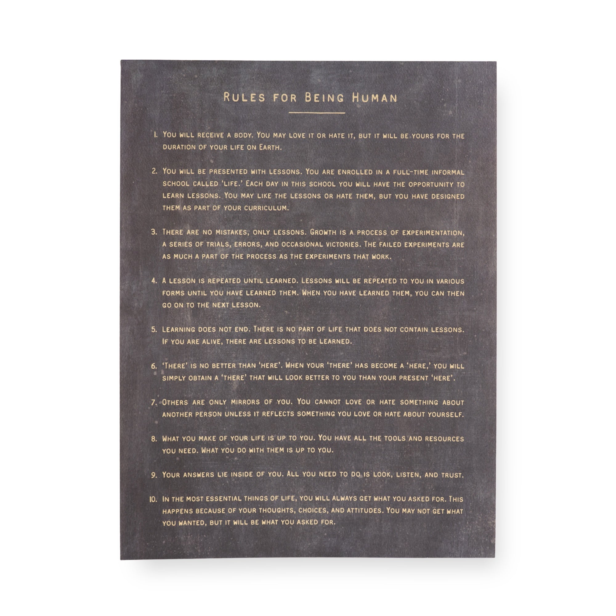 Rules For Being Human Book Collection Art Poster