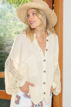 Contrast Sweater Sleeves Chest Pockets Shirt