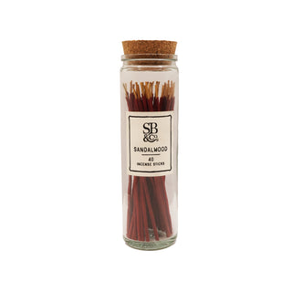 Sandalwood Incense in Glass Jar- 40 sticks