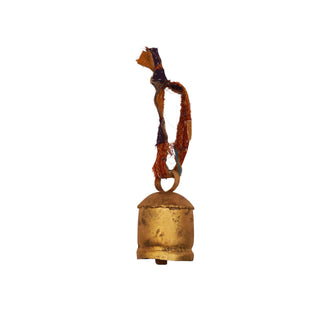 Small Bell with Brass Finish and Kantha Hanger
