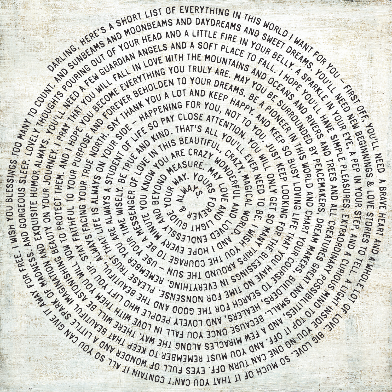 Black Font - Darling, Here's A Short List Spiral Collection Art Print