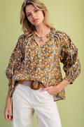 Floral Print Cotton Polin Blouse