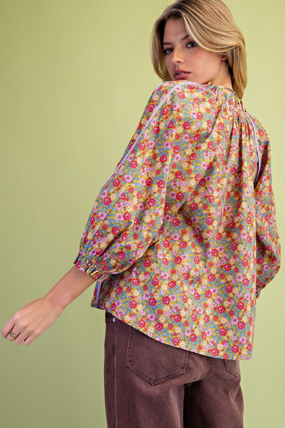 Floral Print Cotton Polin Blouse