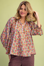 Floral Print Cotton Polin Blouse