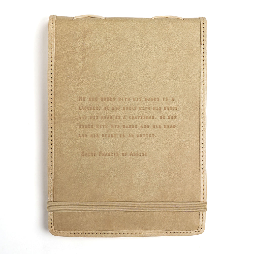 His Heart Is An Artist Signature Leather Journal - Honey