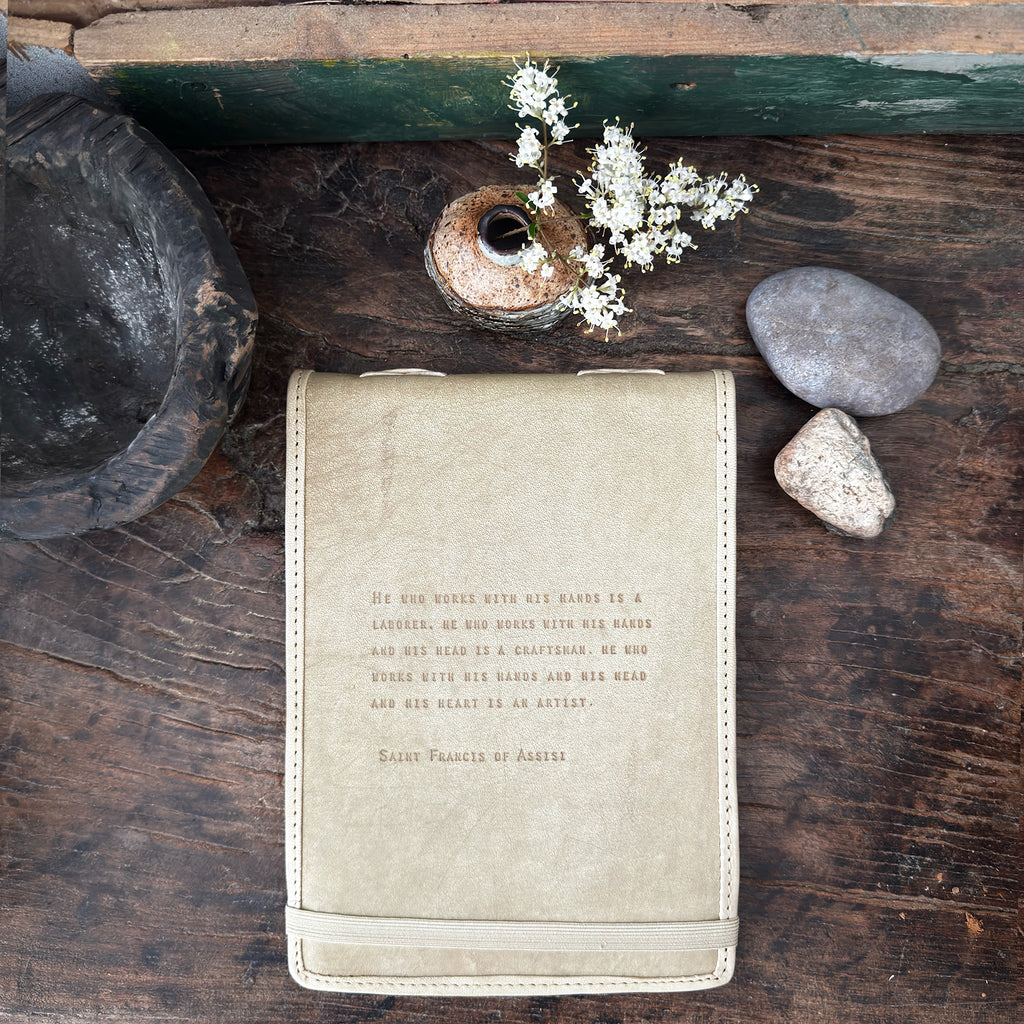 His Heart Is An Artist Signature Leather Journal - Honey