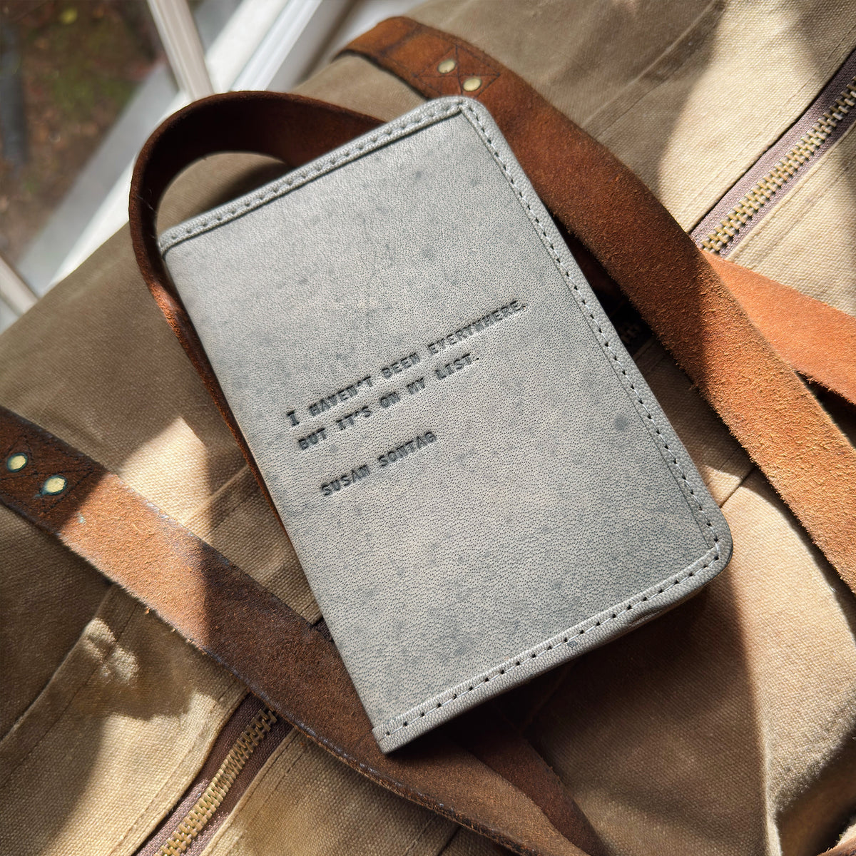 I Haven't Been Everywhere Leather Passport Cover - Stone