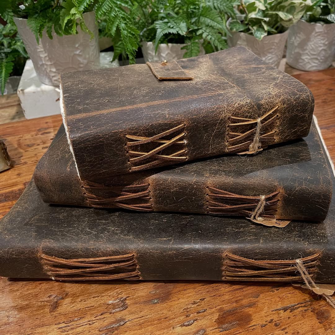 Scratched Leather Journal- Brown