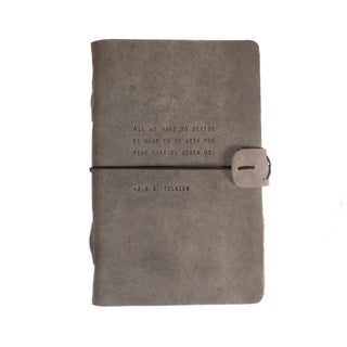 J.R.R. Tolkien Artisan Leather Journal in Charcoal - 5.75 x 8.75