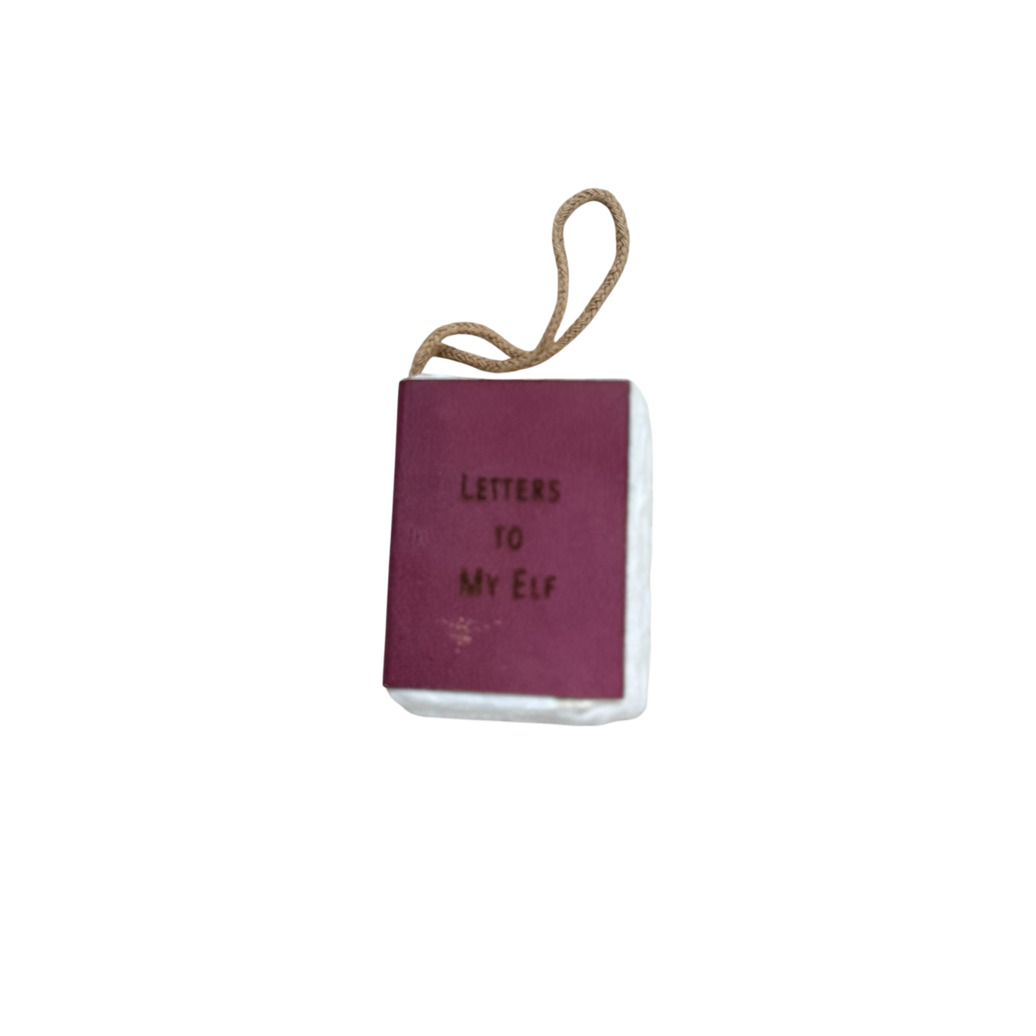 Little Book Ornament with Cotton Hanger - Letters to My Elf