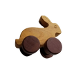 Wooden Bunny Trolley Toy Car