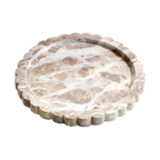 Beige Marble Scallop Edge Tray