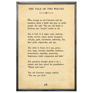 The Tale of Two Wolves - Book Collection (Grey Wood) - Art Print