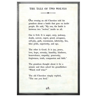 The Tale of Two Wolves - Book Collection (Grey Wood) - Art Print