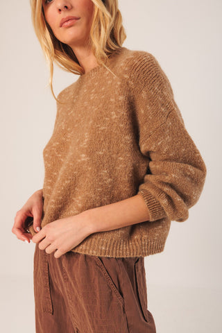 Mohair Cropped Sweater, Beige