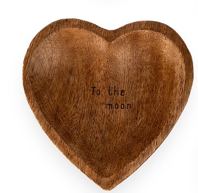 Wood Heart Trinket Tray