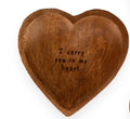 Wood Heart Trinket Tray - "I Carry you in my Heart"