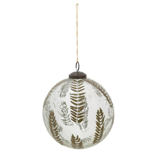 Glass Ball Ornament with Natural Botanical