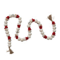 Handmade Wool Snowman Garland with Jute Tassels