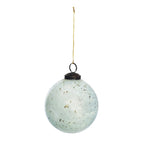 Seeded Glass Ball Ornament - Milky White