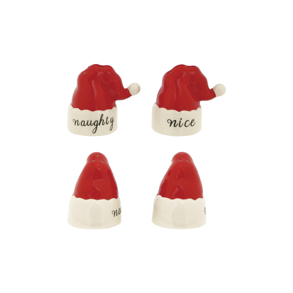 Stoneware Santa Hat Salt & Pepper Shakers