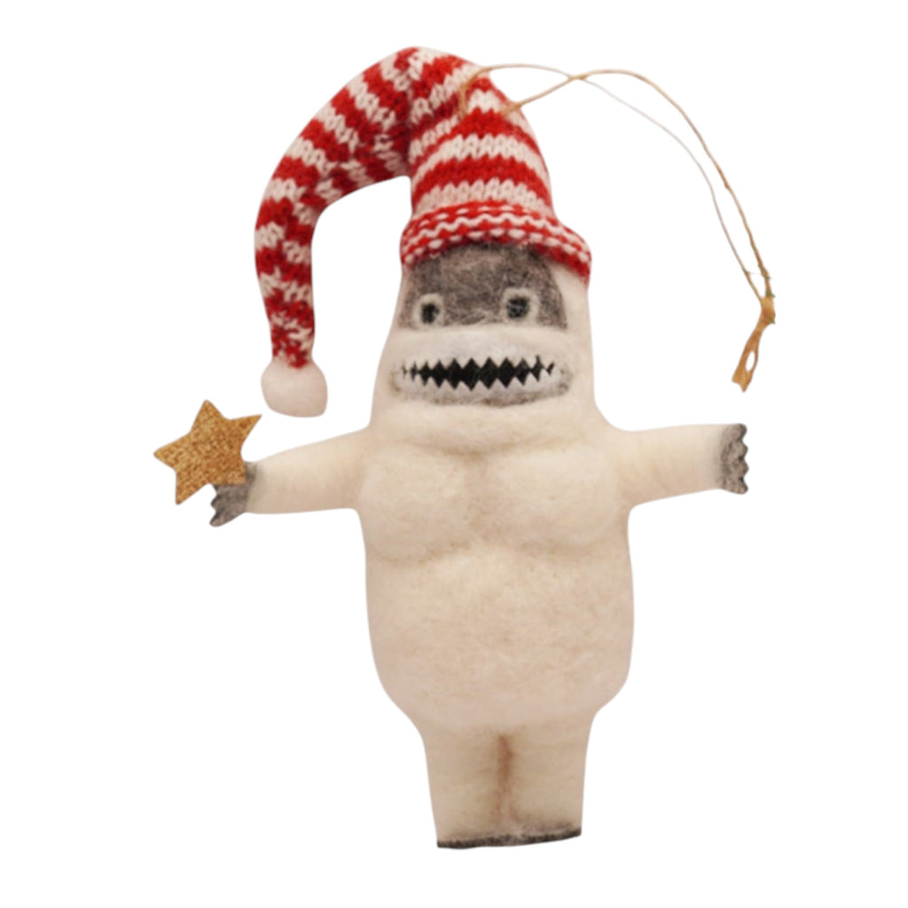 ****Felt Yeti with Striped Hat & Star Ornament