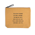 You Are My Sunshine Canvas Zip Bag- Sunflower