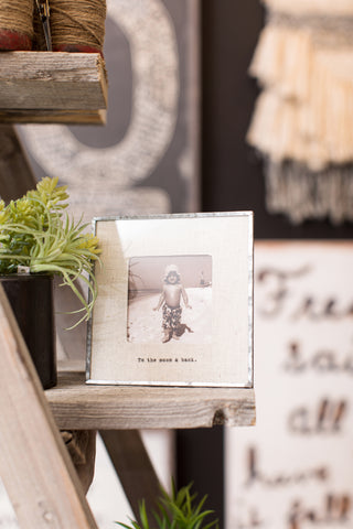 to the moon and back glass photo frame