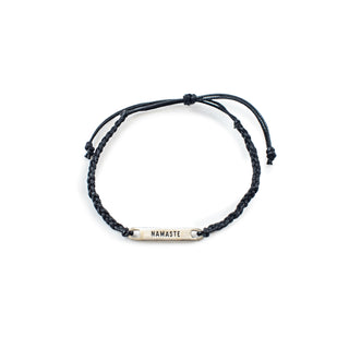 Silver Namaste Braided Bracelet - Adjustable