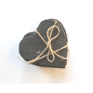 Black Slate Heart Shaped Coasters