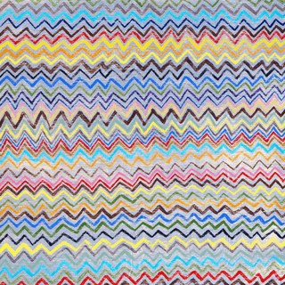 multicolored zigzag art print
